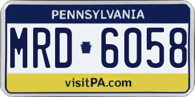 PA license plate MRD6058