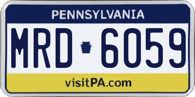 PA license plate MRD6059