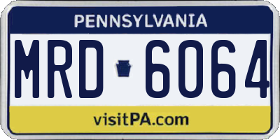 PA license plate MRD6064