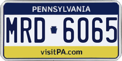 PA license plate MRD6065