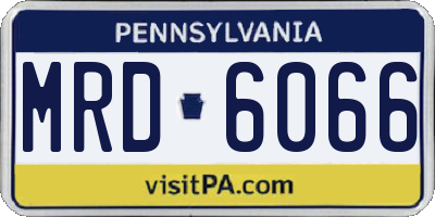 PA license plate MRD6066