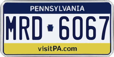 PA license plate MRD6067