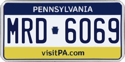 PA license plate MRD6069