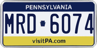 PA license plate MRD6074