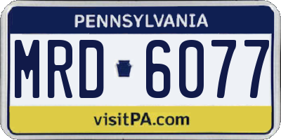 PA license plate MRD6077
