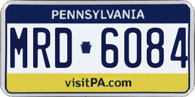 PA license plate MRD6084