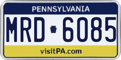PA license plate MRD6085