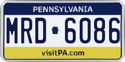 PA license plate MRD6086