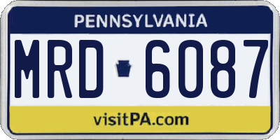 PA license plate MRD6087
