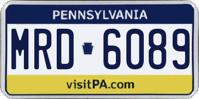 PA license plate MRD6089