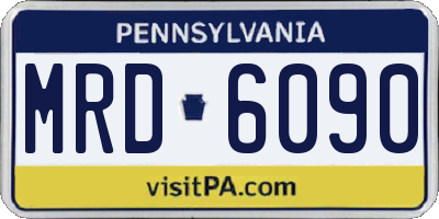 PA license plate MRD6090