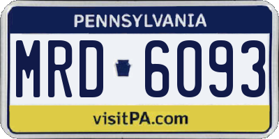 PA license plate MRD6093