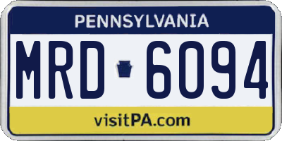 PA license plate MRD6094