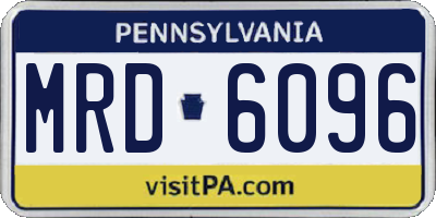 PA license plate MRD6096
