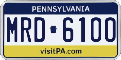 PA license plate MRD6100