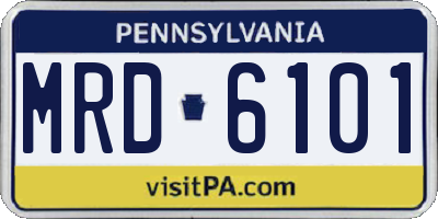 PA license plate MRD6101
