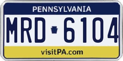 PA license plate MRD6104