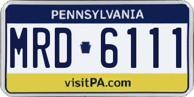 PA license plate MRD6111