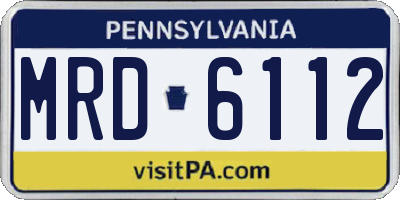 PA license plate MRD6112