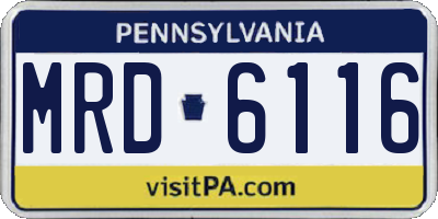PA license plate MRD6116