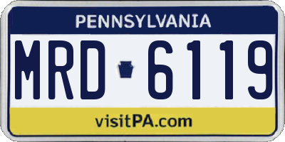 PA license plate MRD6119