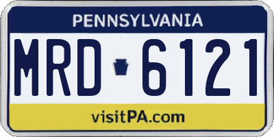 PA license plate MRD6121