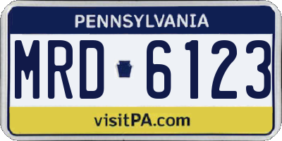 PA license plate MRD6123