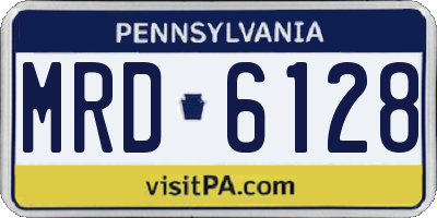 PA license plate MRD6128