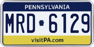 PA license plate MRD6129