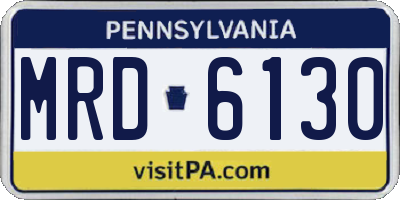 PA license plate MRD6130