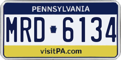 PA license plate MRD6134