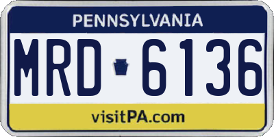 PA license plate MRD6136