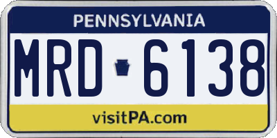 PA license plate MRD6138