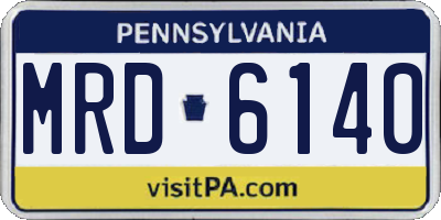 PA license plate MRD6140