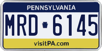PA license plate MRD6145