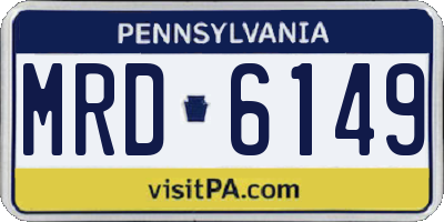 PA license plate MRD6149