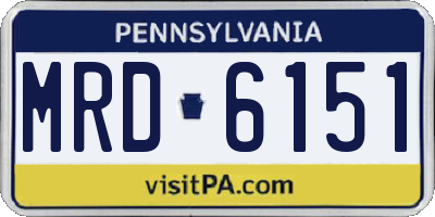 PA license plate MRD6151