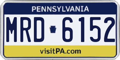 PA license plate MRD6152