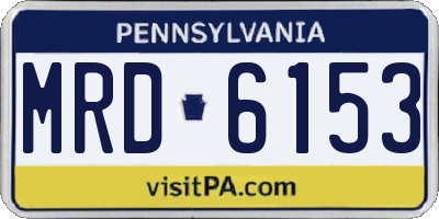 PA license plate MRD6153