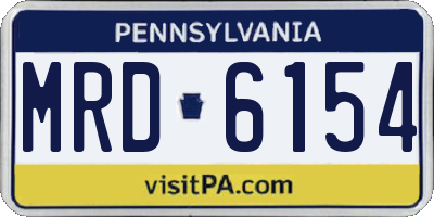 PA license plate MRD6154