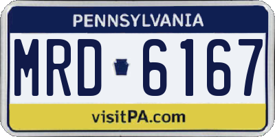 PA license plate MRD6167