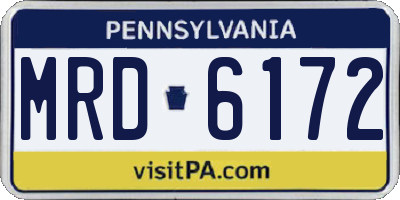 PA license plate MRD6172