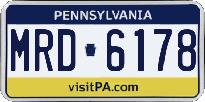PA license plate MRD6178