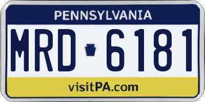 PA license plate MRD6181