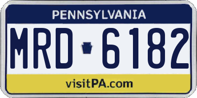 PA license plate MRD6182