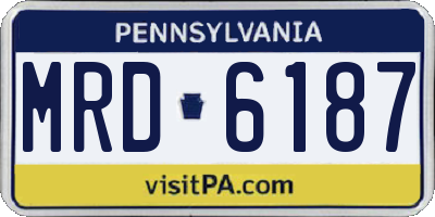 PA license plate MRD6187