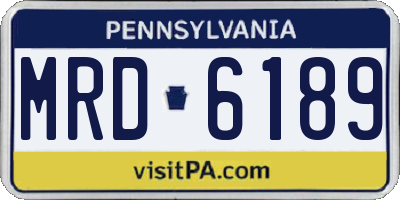 PA license plate MRD6189