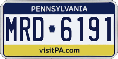 PA license plate MRD6191