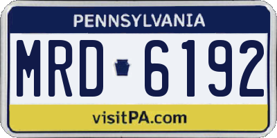 PA license plate MRD6192