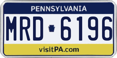 PA license plate MRD6196